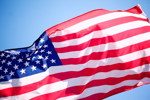 American Flag Under Blue Sky