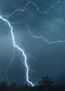 Lightning crossing night sky