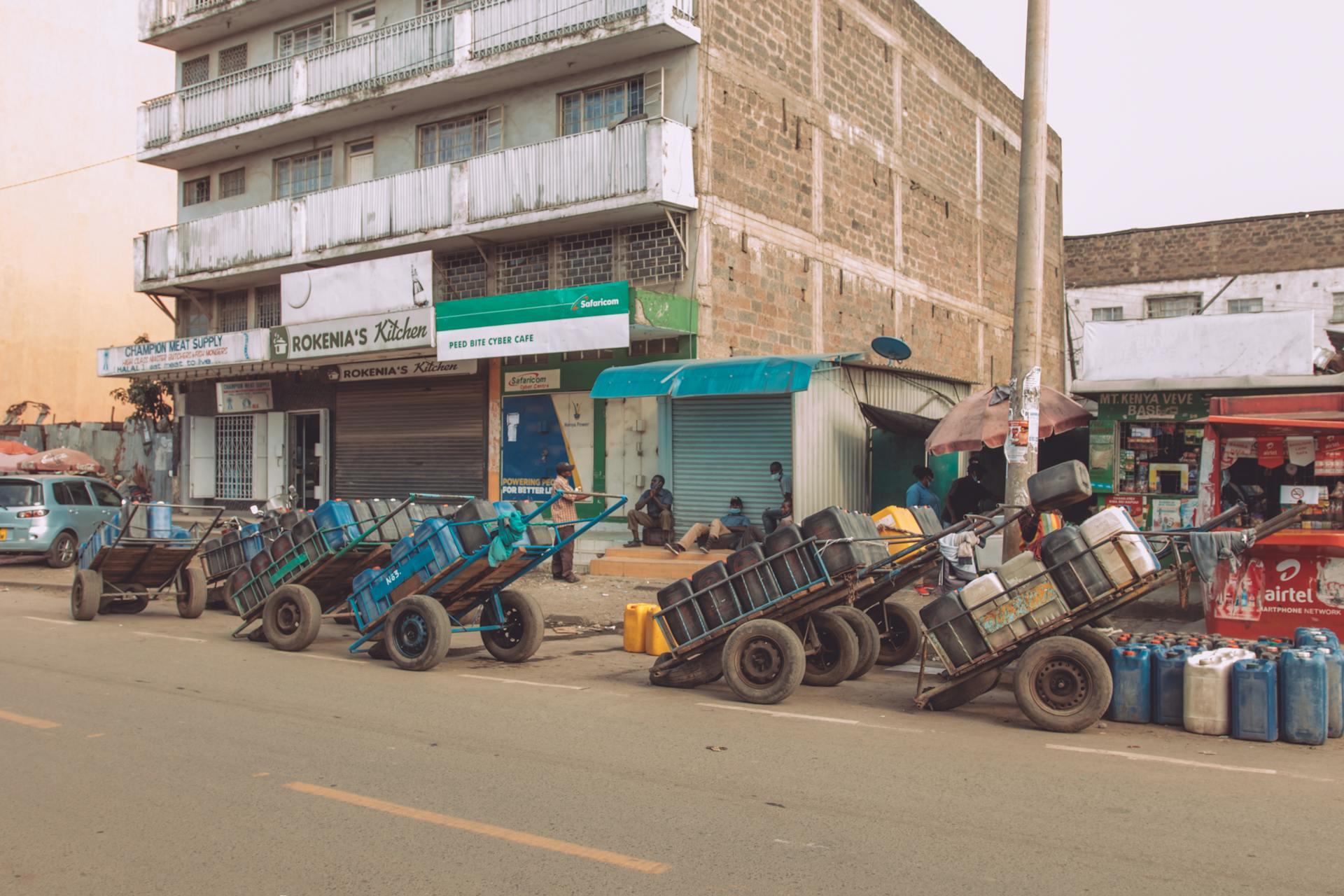 Plastic Containers on Carts