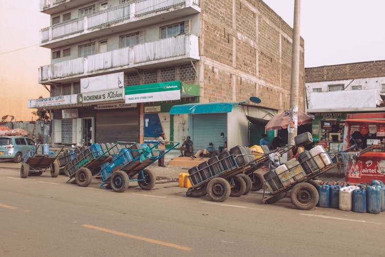 Plastic Containers On Carts