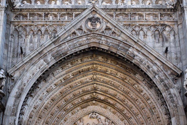 Gothic Church Entrance Facade 