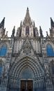 Front View of the Archdiocese of Barcelona in Spain