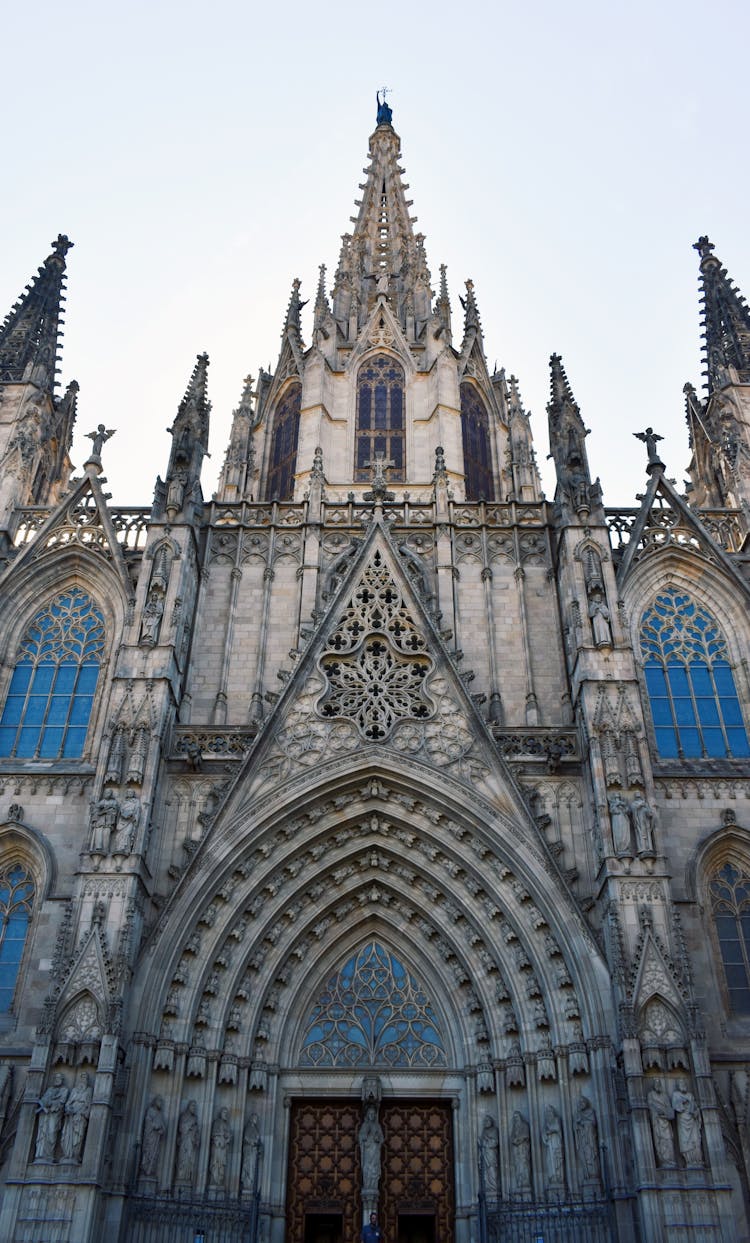 Front View Of The Archdiocese Of Barcelona In Spain