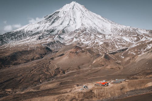 Trailers at a Bottom of a Mountain 