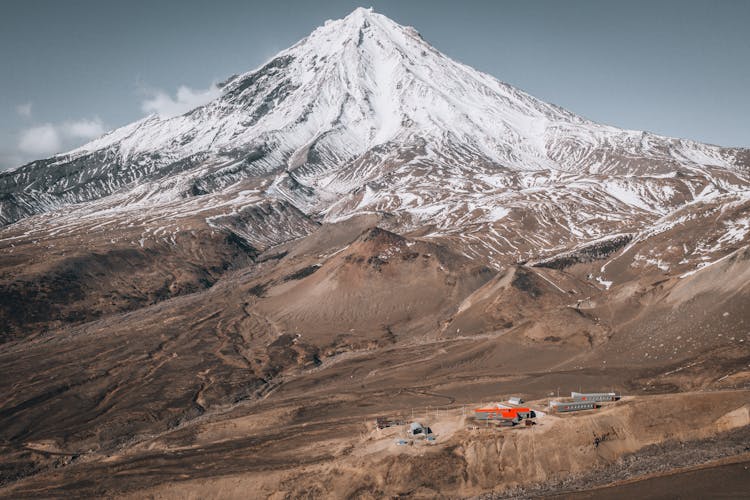 Trailers At A Bottom Of A Mountain 