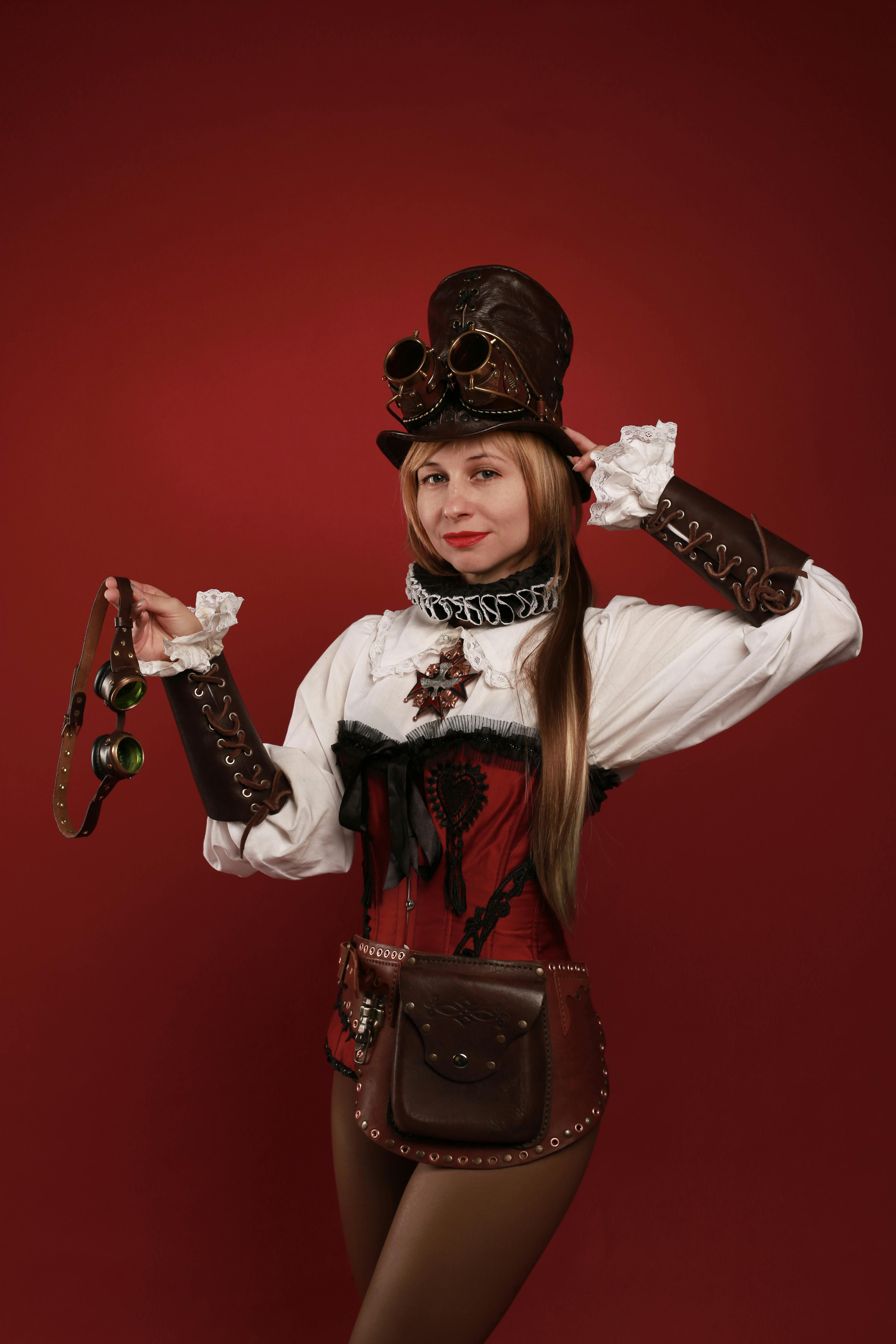 Cyber of Monday 2024 Pirate Costume With Corset Brown Steampunk