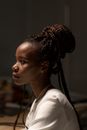 Profile of Woman with Braids