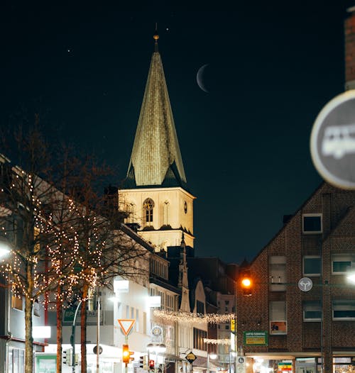 City Buildings During Night Time