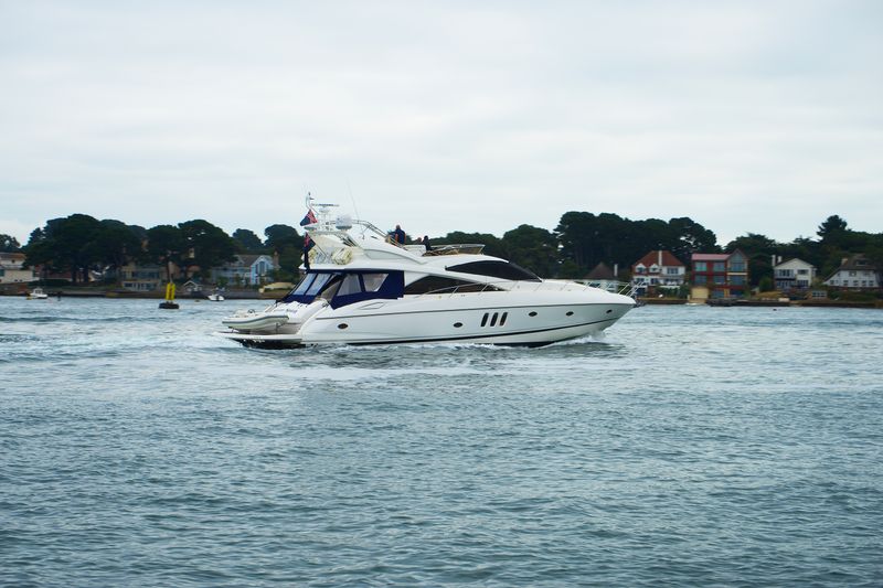 Yacht cruising on tranquil waters