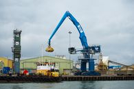 Dredging Works in the sea Harbor