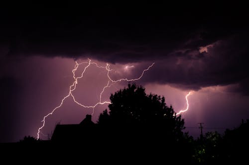 Lightning in the Sky During a Stormy Weather