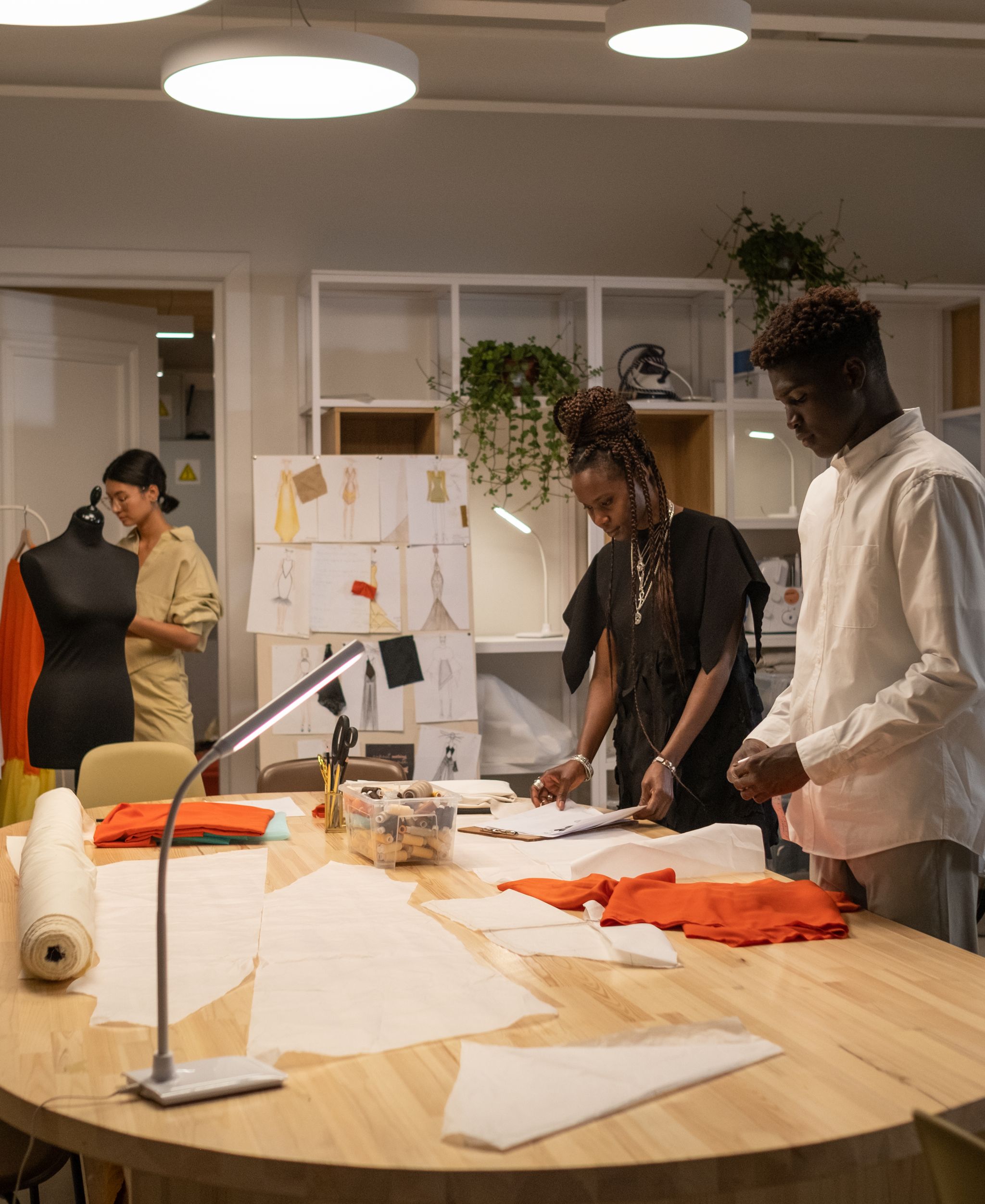 Fashion designer working on a garment
