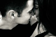 Young loving couple touching noses tenderly