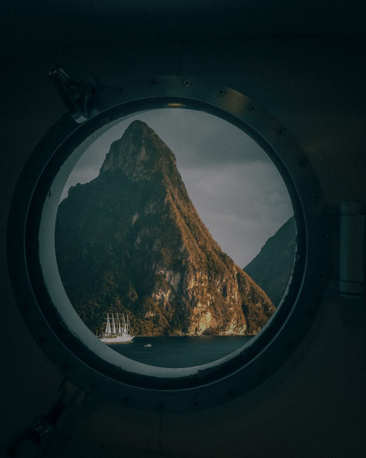 Mountains Behind Ship Window