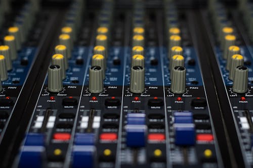 Free Control Buttons of an Audio Mixer Stock Photo
