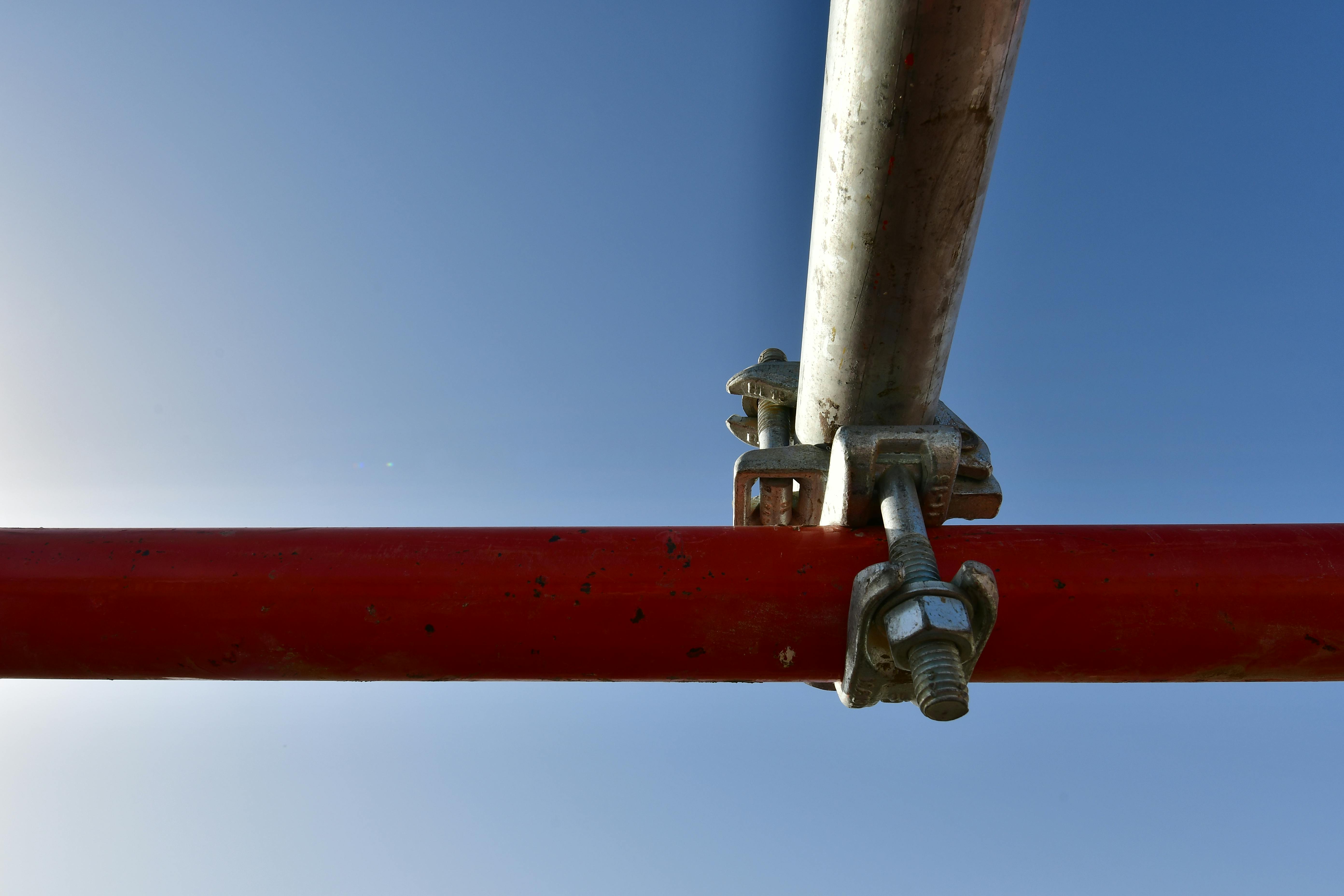 Free stock photo of scaffolding, steel bars, steel railing