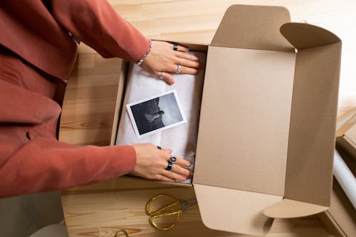 Free Picture on Cardboard Box Stock Photo