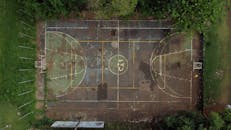 Drone Shot of a Basketball Court