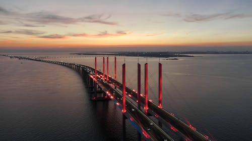 Základová fotografie zdarma na téma infrastruktura, letecké záběry, řeka