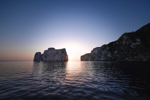 Gray Rock Formation on Sea