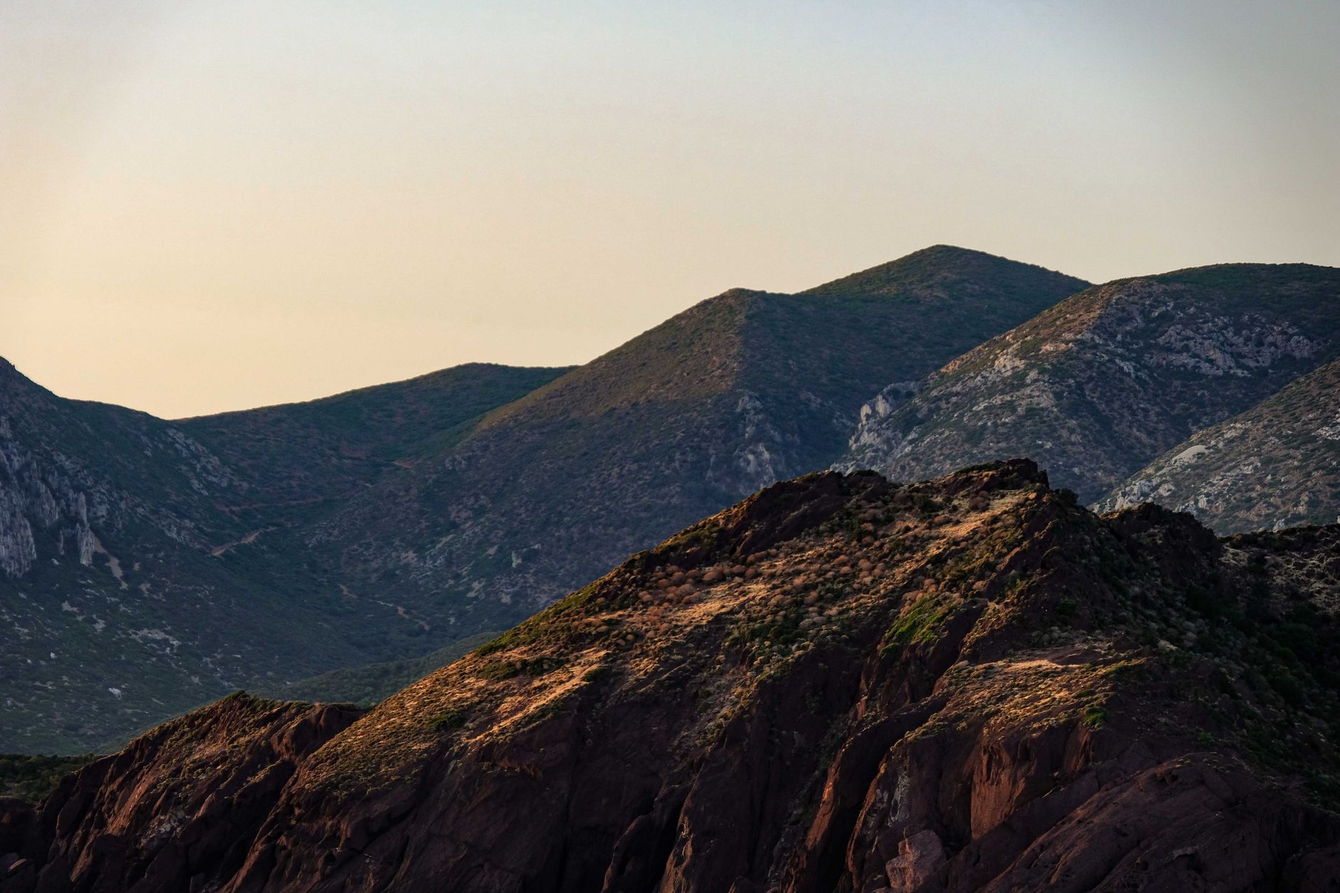 A ridgeline catching the first light