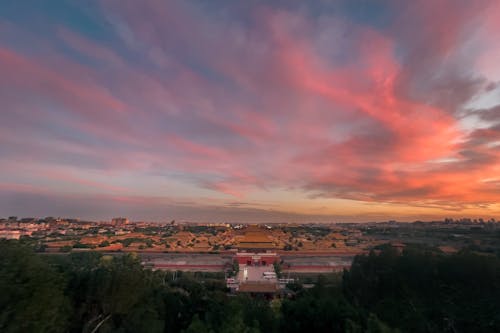 Free Aerial Footage of Forbidden City during Dusk  Stock Photo
