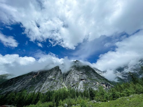 Rock Formation under Blue Cloudy Sky 