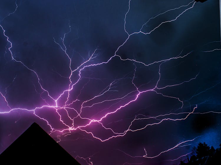 Lightning In Dark Storm Sky