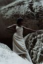 Fashionable Woman in White Dress