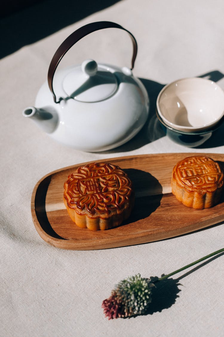 Close-up Photo Of Chinese Mooncake 