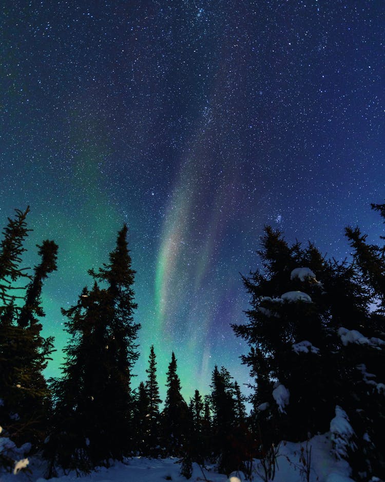 Aurora And Stars On Sky