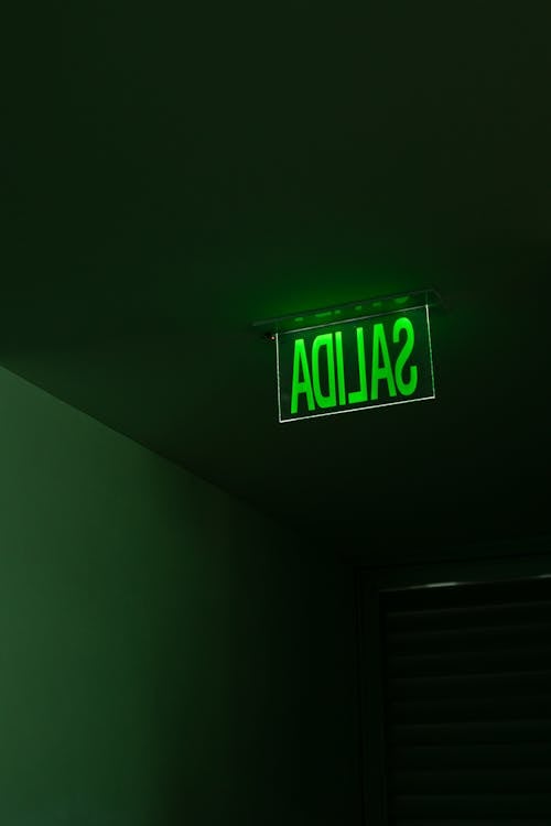Free Exit Sign in Spanish  Stock Photo