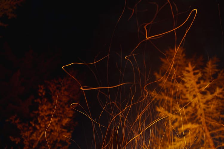 Close-up Photo Of Fire Streaks 