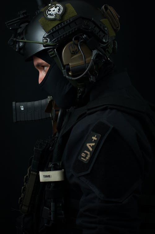 Head of Soldier in Helmet