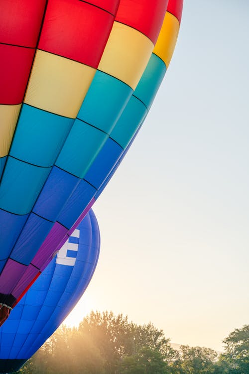 Close-up Photo of a Colorful Hot Air Balloon 