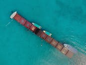 Aerial View Floating Pier with Boats on the Sea