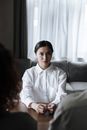 Portrait of Black Hair Woman in White Shirt