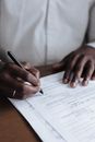 Unrecognizable Men Signing Adoption Document