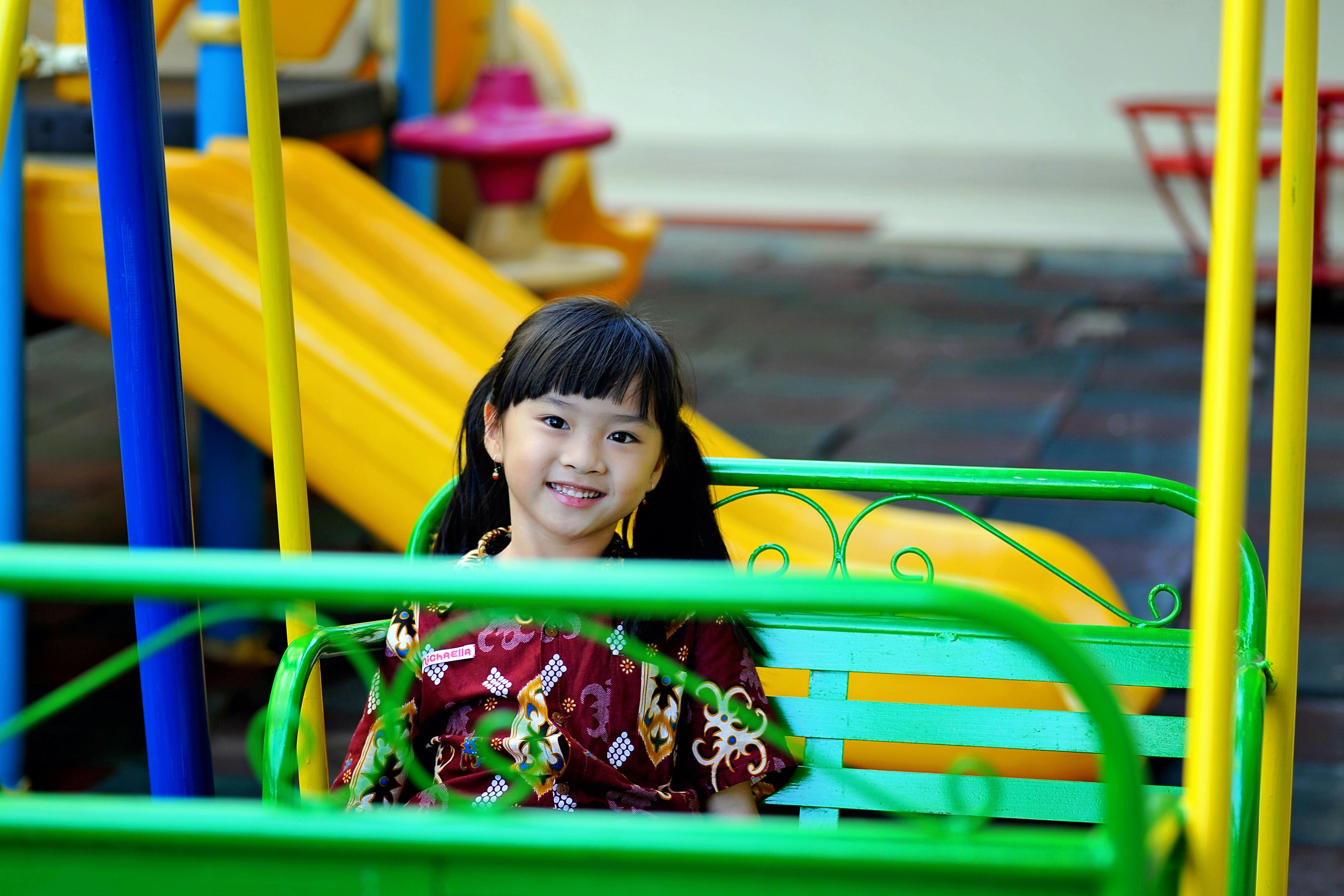 pretty girl on a swing