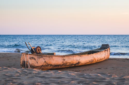 deniz aracı, kano, kıyı içeren Ücretsiz stok fotoğraf
