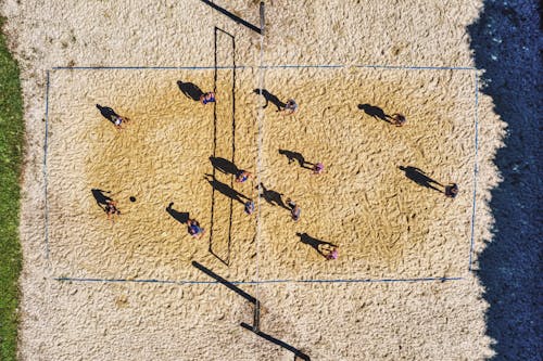 People Playing Volleyball on the Sand