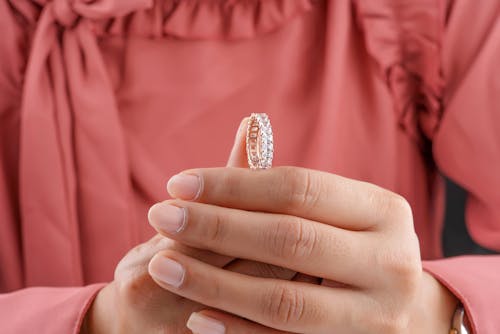 Free Diamond Ring held by a Person  Stock Photo