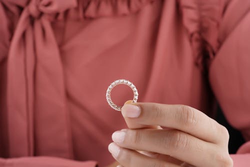 Close-Up Shot of a Person Holding an Expensive Diamond Ring