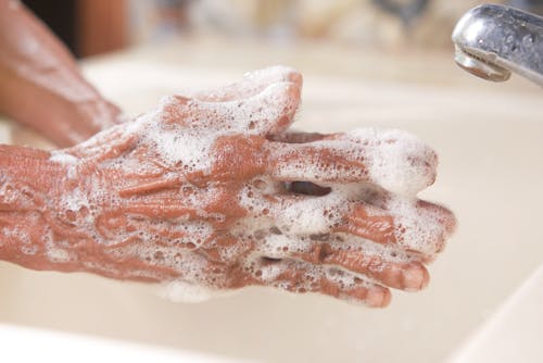 Close-up Shot of a Hand Washing