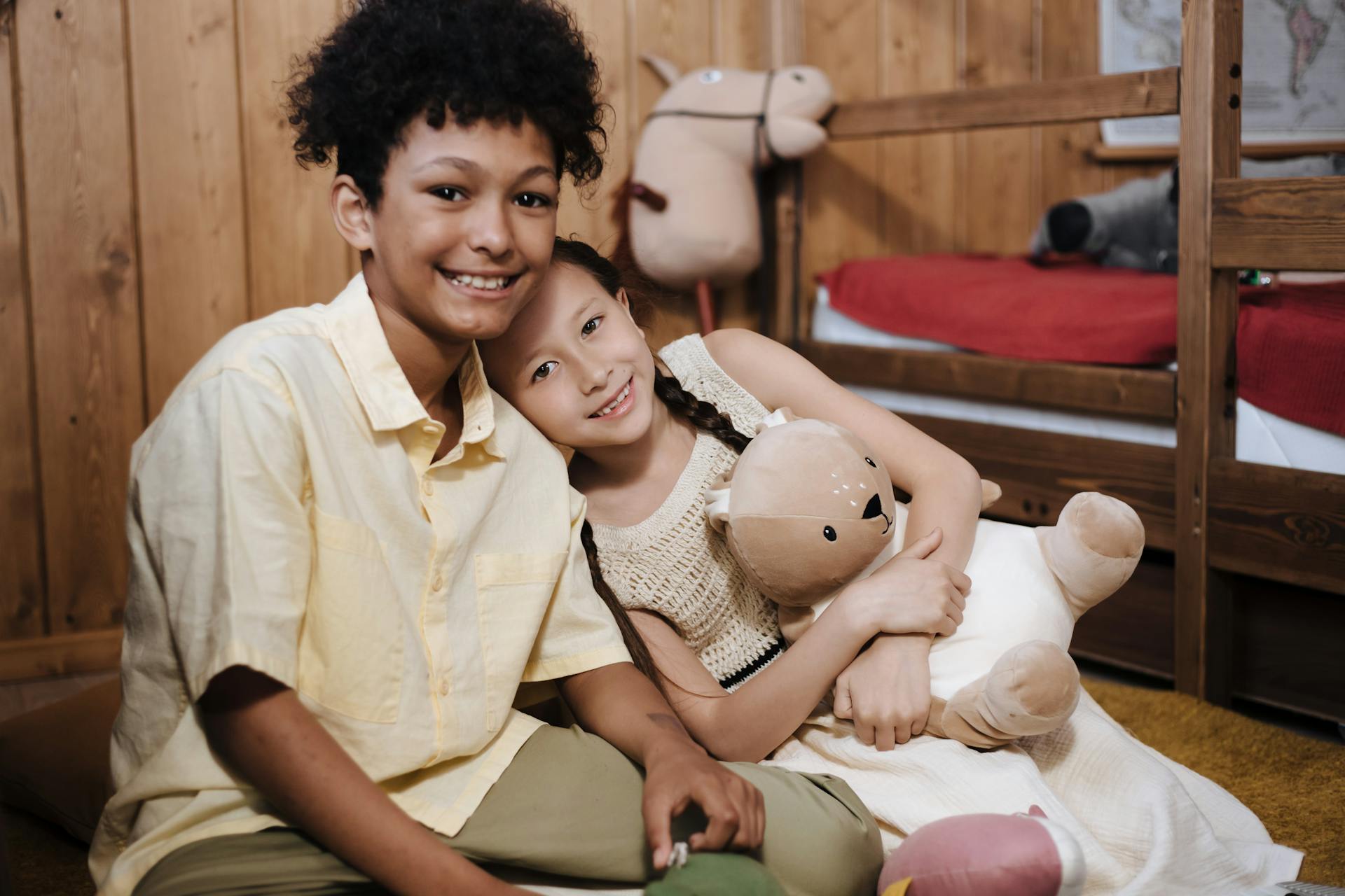 Portrait of Smiling Brother and Sister