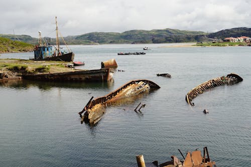 Shipwrecks on Sea Shore