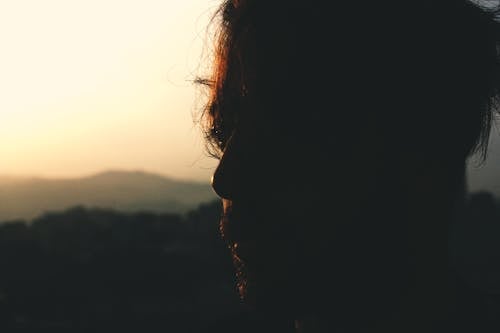 Silhouette of Man during Sunset