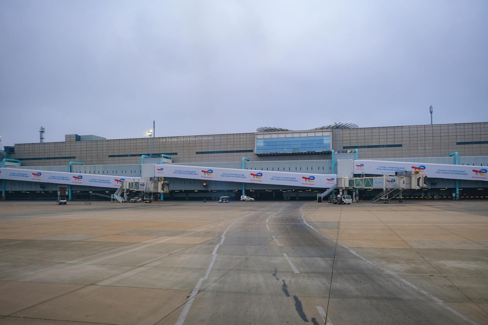 Jet Bridges Close to Airport Terminal