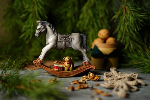 White Horse Figurine in Tilt-Shift Lens