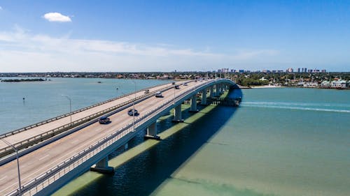Free Cars Driving on Jolley Bridge in Florida Stock Photo
